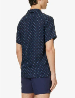 Milan 19 Medallion-print Linen Shirt -Gentlemen Style Shop R04155225 NAVY ALT03