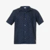 Milan 19 Medallion-print Linen Shirt 2 Milan 19 Medallion-print Linen Shirt -Gentlemen Style Shop R04155225 NAVY M