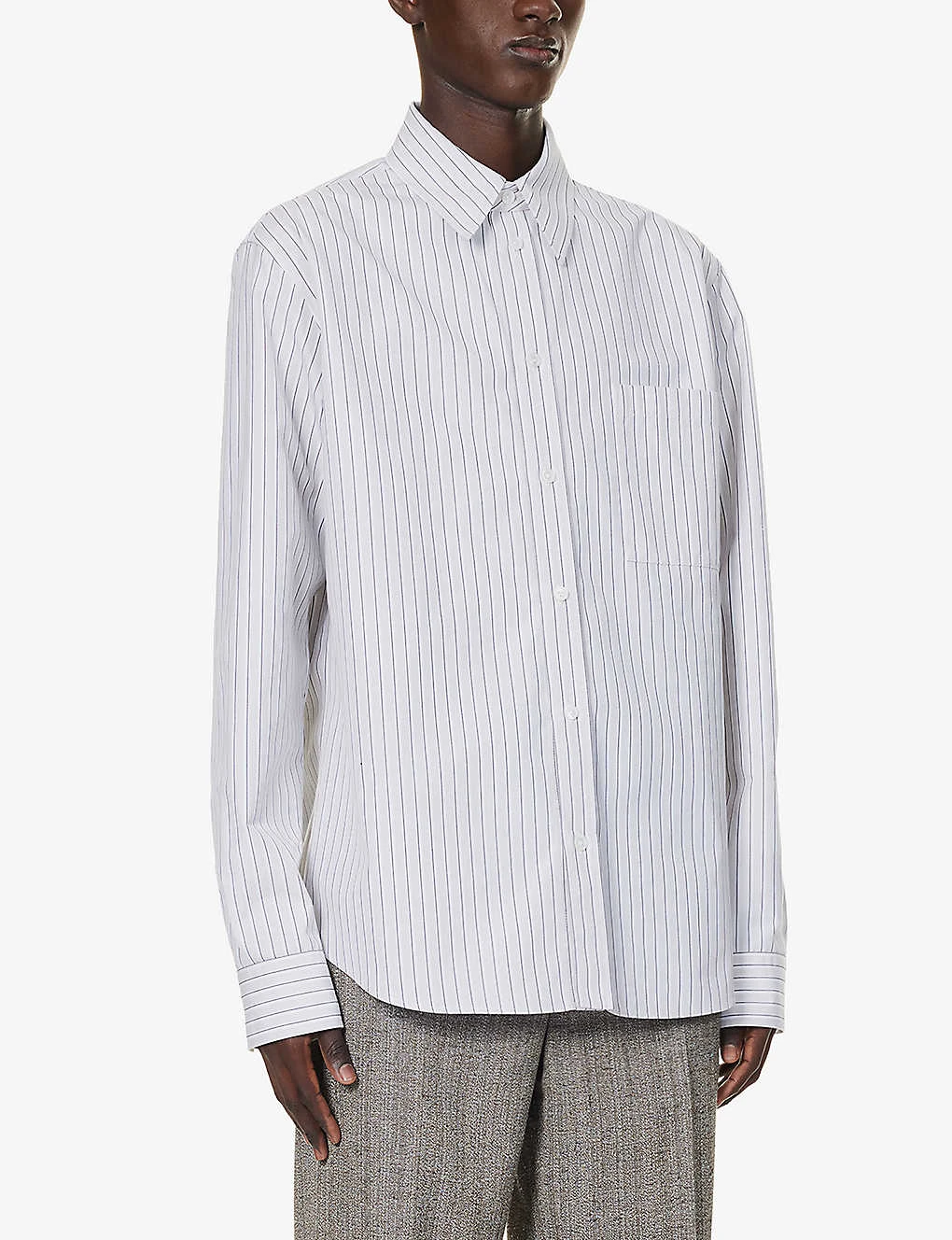 Bottega Veneta Striped Spread-collar Relaxed-fit Cotton Shirt 5 Bottega Veneta Striped Spread-collar Relaxed-fit Cotton Shirt - Image 3