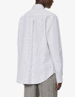 Bottega Veneta Striped Spread-collar Relaxed-fit Cotton Shirt 11 Bottega Veneta Striped Spread-collar Relaxed-fit Cotton Shirt -Gentlemen Style Shop R04157973 PALEGREYCHARCOAL ALT03