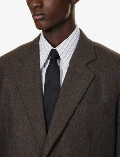 Bottega Veneta Notched-lapel Single-breasted Relaxed-fit Wool Blazer -Gentlemen Style Shop R04157979 BROWNREDBLUE ALT04