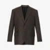 Bottega Veneta Notched-lapel Single-breasted Relaxed-fit Wool Blazer -Gentlemen Style Shop R04157979 BROWNREDBLUE M