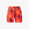Vilebrequin Turtle-print Stretch-recycled-polyamide Swim Shorts -Gentlemen Style Shop R04159186 COQUELICOT M