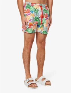 Vilebrequin Marine-print Recycled-polyamide Swim Shorts 9 Vilebrequin Marine-print Recycled-polyamide Swim Shorts -Gentlemen Style Shop R04159188 BLANC ALT02