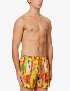 Vilebrequin Sunny Abstract-print Stretch-recycled-polyamide Swim Shorts -Gentlemen Style Shop R04159192 SOLEIL ALT02