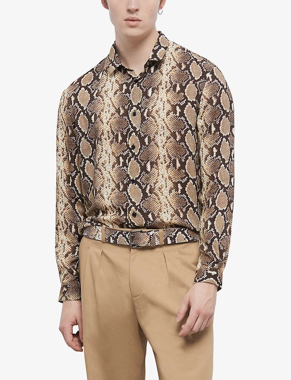 THE KOOPLES Snakeskin-print Straight-fit Woven Shirt 5 THE KOOPLES Snakeskin-print Straight-fit Woven Shirt - Image 3