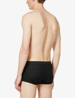 Slim-fit Cotton-jersey Trunks -Gentlemen Style Shop R04160563 BLACK ALT03