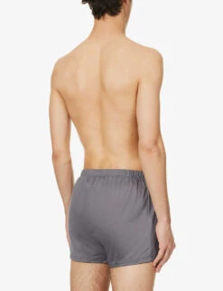 HANRO Buttoned Cotton Boxer Briefs -Gentlemen Style Shop R04160668 MERCURY ALT02