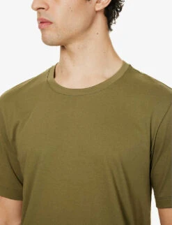 HANRO Regular-fit Cotton-jersey T-shirt -Gentlemen Style Shop R04160673 MOSS ALT04