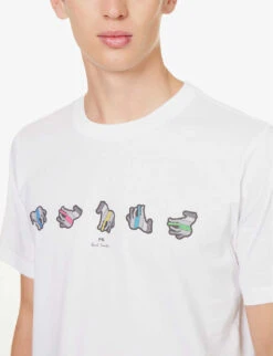 Zebra Logo-print Organic Cotton-jersey T-shirt -Gentlemen Style Shop R04161315 WHITE ALT04