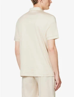 Branded-patch Short-sleeved Cotton-jersey Polo Shirt 11 Branded-patch Short-sleeved Cotton-jersey Polo Shirt -Gentlemen Style Shop R04161941 OATMEAL ALT03