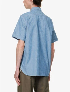 Work Patch-pocket Regular-fit Cotton Shirt -Gentlemen Style Shop R04162300 SAX ALT03