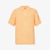 Cable-knit Short-sleeved Linen And Cotton-blend Polo Shirt -Gentlemen Style Shop R04162307 ORANGE M