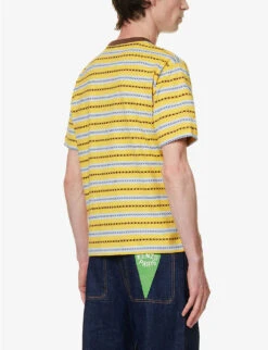 Pocket Tee Striped Cotton-jersey T-shirt -Gentlemen Style Shop R04162309 YELLOW ALT03