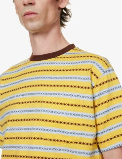 Pocket Tee Striped Cotton-jersey T-shirt -Gentlemen Style Shop R04162309 YELLOW ALT04