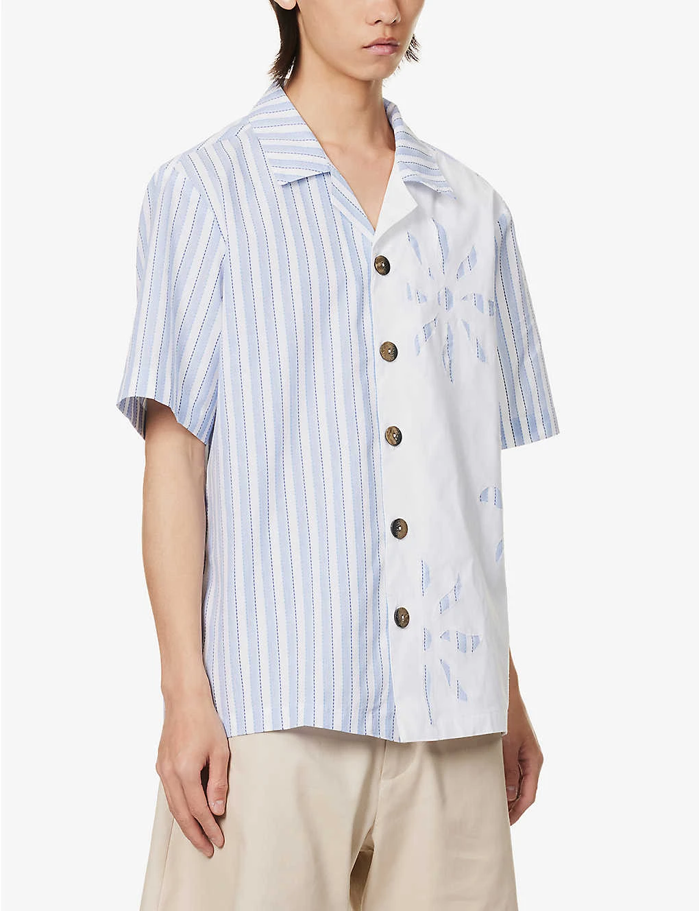 Sun Contrast-panel Relaxed-fit Cotton-blend Shirt 5 Sun Contrast-panel Relaxed-fit Cotton-blend Shirt - Image 3