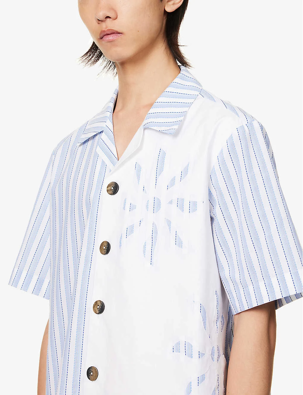 Sun Contrast-panel Relaxed-fit Cotton-blend Shirt 8 Sun Contrast-panel Relaxed-fit Cotton-blend Shirt - Image 6