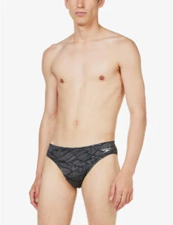 Speedo Allover 7cm Graphic-print Swim Briefs -Gentlemen Style Shop R04163355 BLACKUSACHARCOAL ALT02