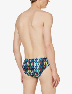 Speedo Allover 8cm Recycled Polyester-blend Swim Briefs -Gentlemen Style Shop R04163364 NAVYREDGREENAQU ALT03