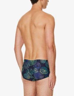 Speedo Graphic-print 17cm Recycled-polyester Blend Swim Briefs -Gentlemen Style Shop R04163369 NAVYAQUGREENLILAC ALT02