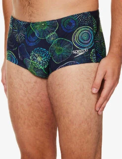 Speedo Graphic-print 17cm Recycled-polyester Blend Swim Briefs -Gentlemen Style Shop R04163369 NAVYAQUGREENLILAC ALT03
