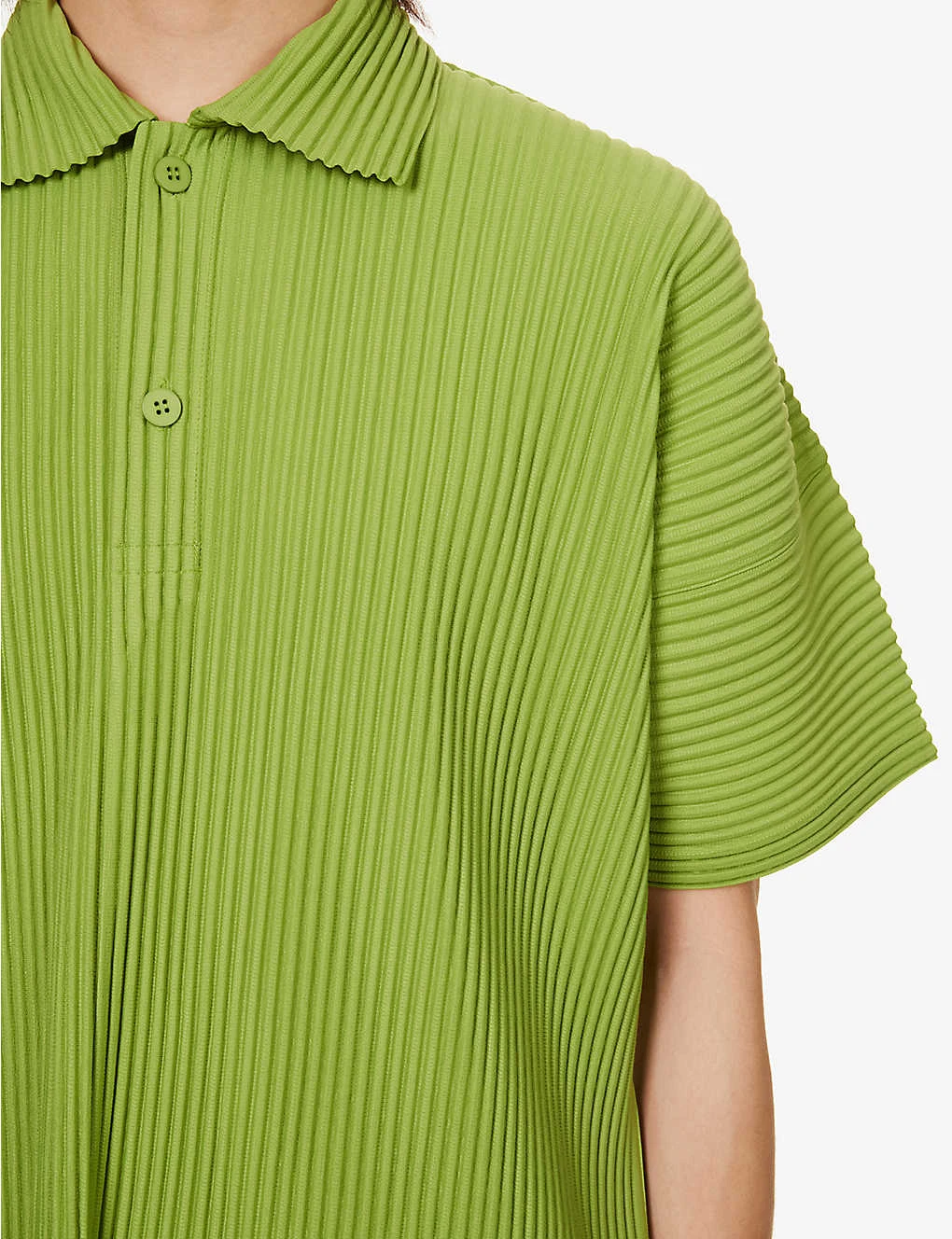 Pleated Relaxed-fit Knitted Polo Shirt 7 Pleated Relaxed-fit Knitted Polo Shirt - Image 5