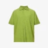 Pleated Relaxed-fit Knitted Polo Shirt -Gentlemen Style Shop R04163791 LEAFGREEN M