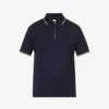 PAUL SMITH Striped-trim Half-zip Cotton-piqué Polo Shirt