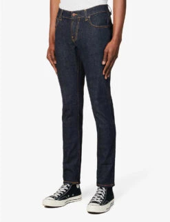 Nudie Jeans Tight Terry Tapered-leg Slim-fit Stretch-organic-cotton Denim Jeans -Gentlemen Style Shop R04165227 RINSETWILL ALT02