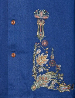 Nudie Jeans Vincent Floral-embroidered Regular-fit Organic-cotton Shirt -Gentlemen Style Shop R04165229 FRENCHBUE ALT04