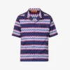 Missoni Zigzag-print Relaxed-fit Cotton-jersey Shirt 1 Missoni Zigzag-print Relaxed-fit Cotton-jersey Shirt -Gentlemen Style Shop R04165480 BLACKBLUEPURPLEWHITE M