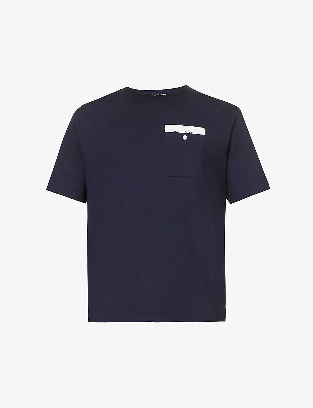 Palm Angels Tape Logo-print Patch-pocket Cotton-jersey T-shirt 3 Palm Angels Tape Logo-print Patch-pocket Cotton-jersey T-shirt