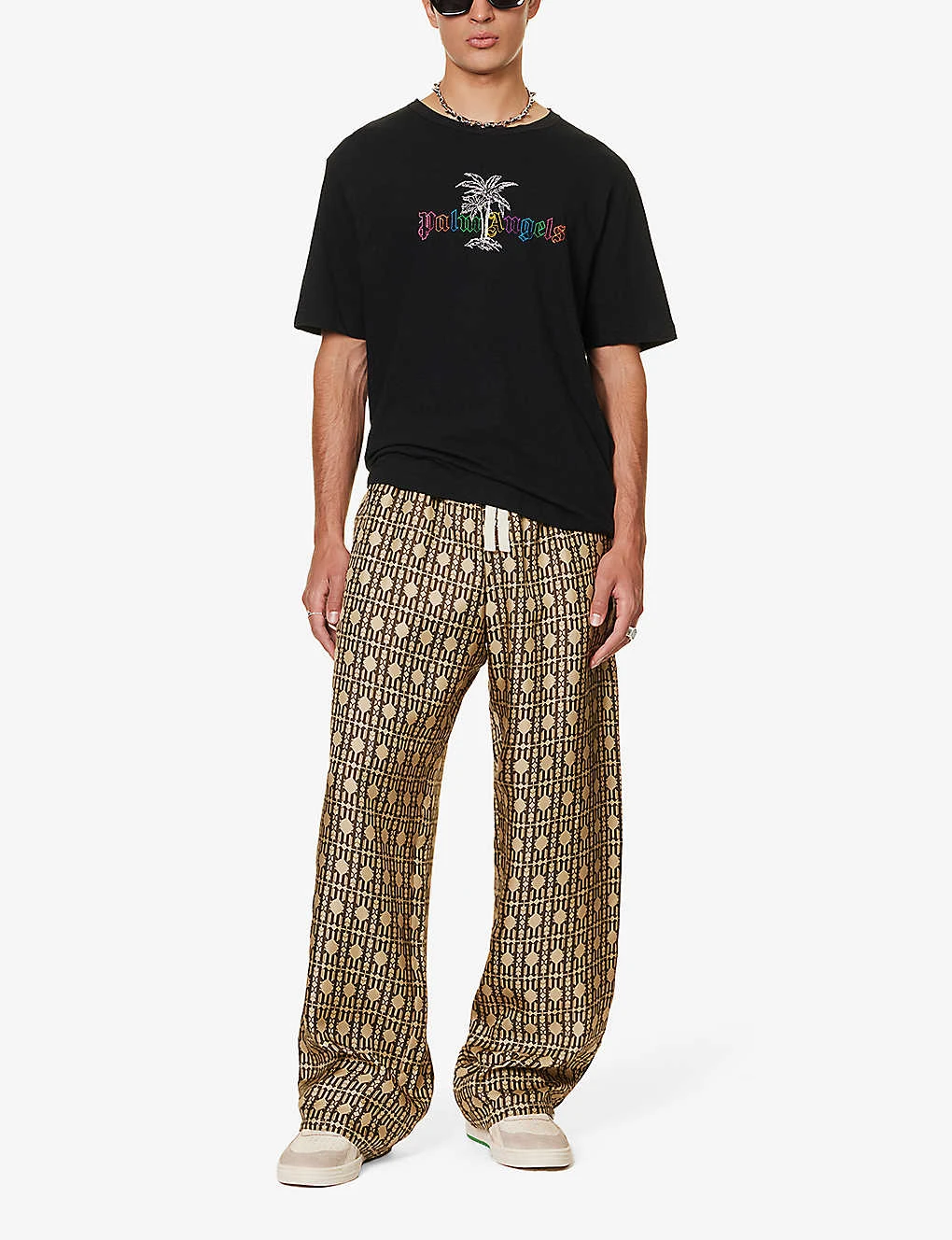 Palm Angels Graphic-print Regular-fit Cotton And Linen-blend T-shirt 4 Palm Angels Graphic-print Regular-fit Cotton And Linen-blend T-shirt - Image 2