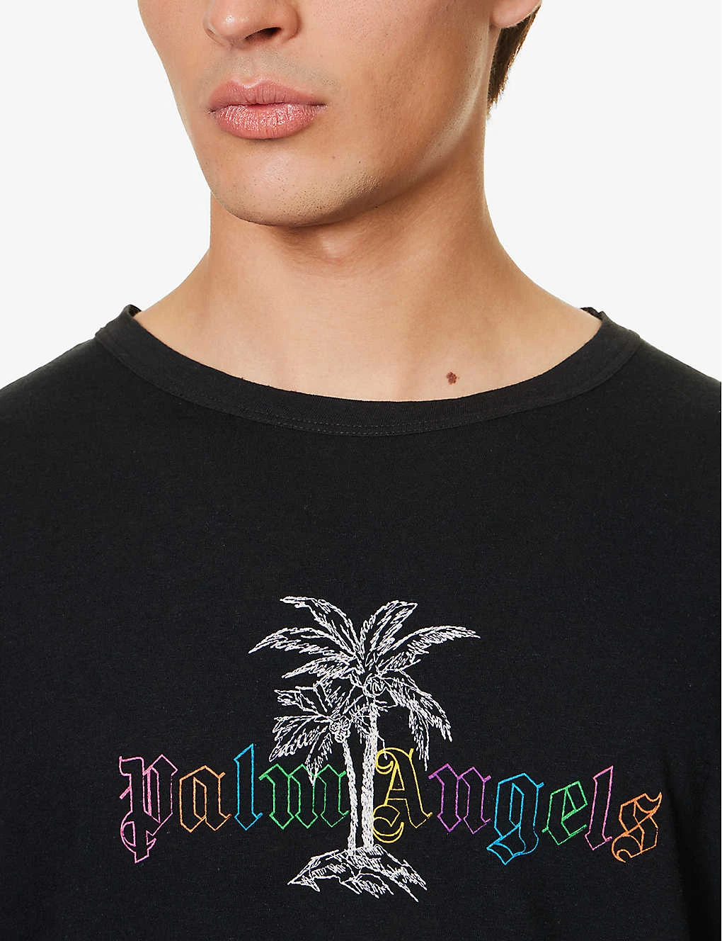 Palm Angels Graphic-print Regular-fit Cotton And Linen-blend T-shirt 7 Palm Angels Graphic-print Regular-fit Cotton And Linen-blend T-shirt - Image 5