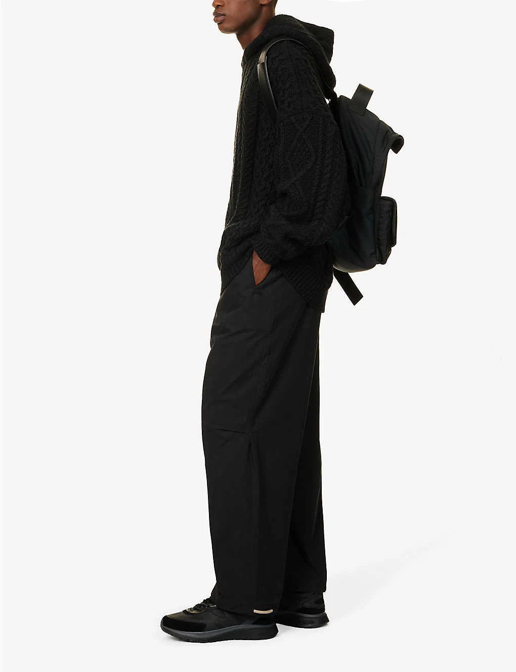 ESSENTIALS Cable-knit Relaxed-fit Cotton-blend Hoody 4 ESSENTIALS Cable-knit Relaxed-fit Cotton-blend Hoody - Image 2