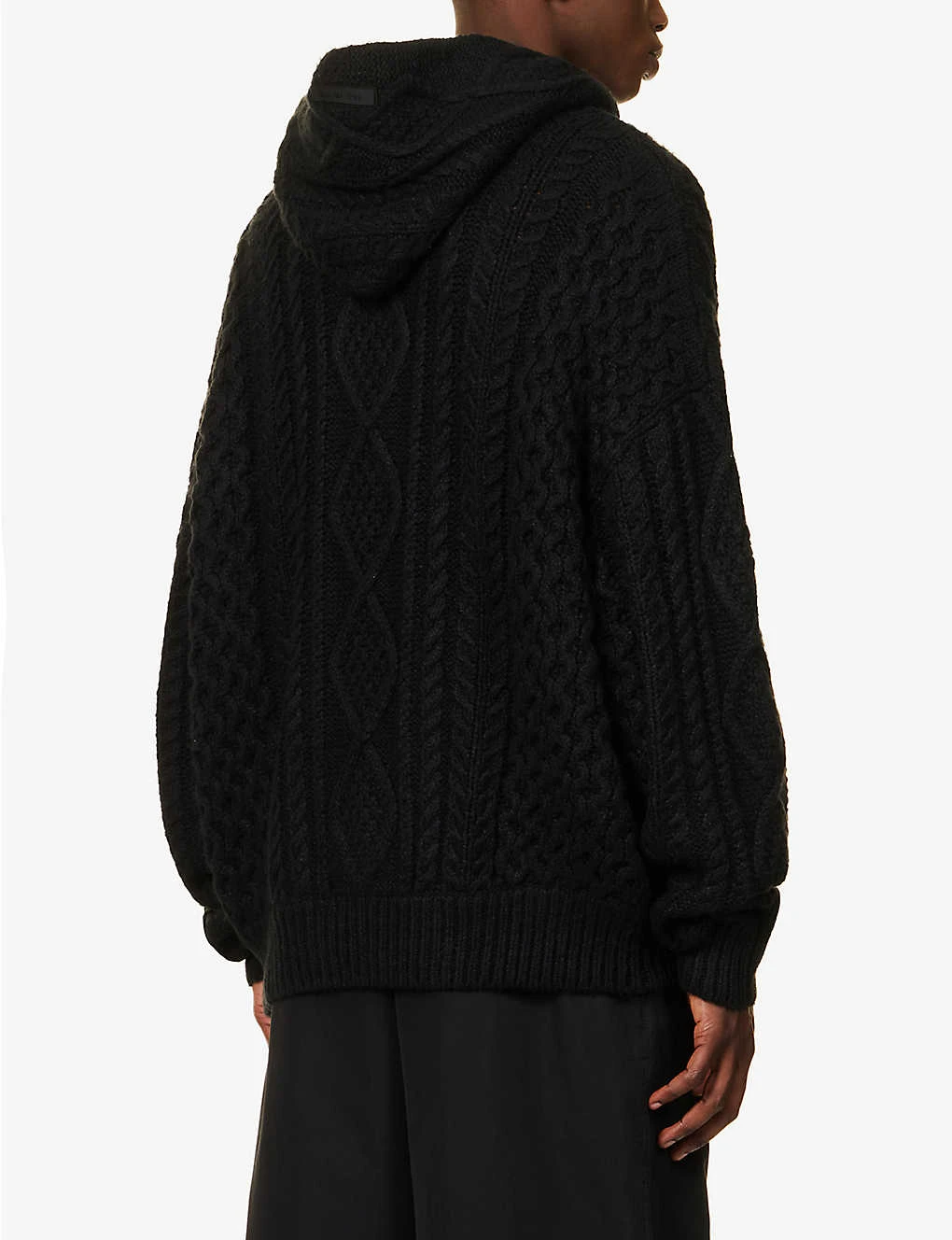 ESSENTIALS Cable-knit Relaxed-fit Cotton-blend Hoody 6 ESSENTIALS Cable-knit Relaxed-fit Cotton-blend Hoody - Image 4