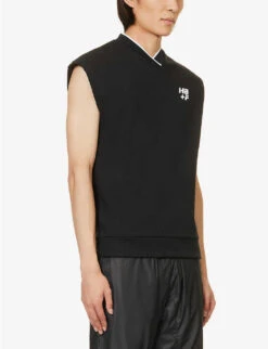 Brand-print Sleeveless Cotton-jersey Top 9 Brand-print Sleeveless Cotton-jersey Top -Gentlemen Style Shop R04166406 BLACK ALT02