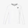 Brand-embroidered V-neck Cotton-jersey Sweatshirt 2 Brand-embroidered V-neck Cotton-jersey Sweatshirt -Gentlemen Style Shop R04166409 WHITE M