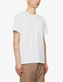 Chest-pocket Brand-embroidered Cotton-jersey T-shirt -Gentlemen Style Shop R04167217 WHITE ALT02