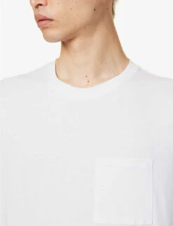 Chest-pocket Brand-embroidered Cotton-jersey T-shirt -Gentlemen Style Shop R04167217 WHITE ALT04