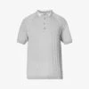 Short-sleeved Branded-tab Wool Polo Shirt 1 Short-sleeved Branded-tab Wool Polo Shirt -Gentlemen Style Shop R04167227 GREY M