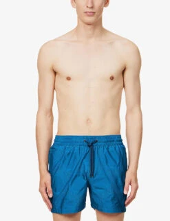 Geometric-print Regular-fit Swim Shorts -Gentlemen Style Shop R04167462 LAKEBLUE ALT02
