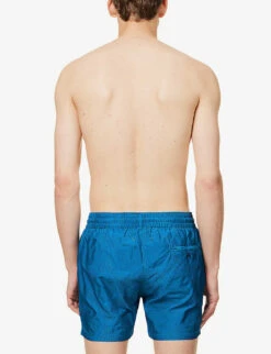 Geometric-print Regular-fit Swim Shorts -Gentlemen Style Shop R04167462 LAKEBLUE ALT03