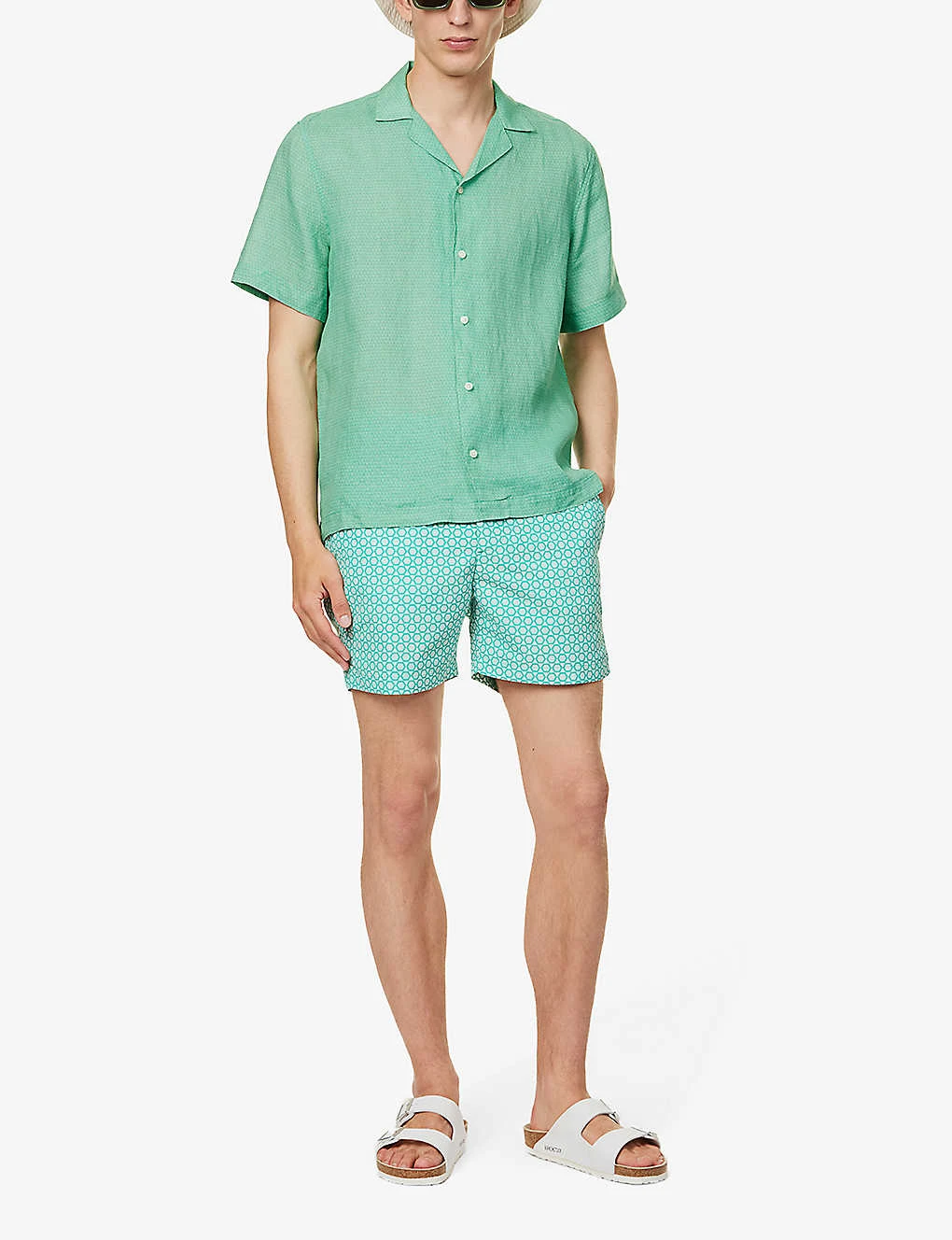 Geometric-print Regular-fit Recycled-polyester Swim Shorts 4 Geometric-print Regular-fit Recycled-polyester Swim Shorts - Image 2