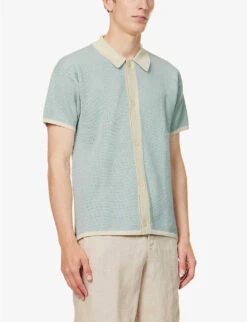 Contrast-back Regular-fit Cotton-knit Shirt -Gentlemen Style Shop R04167484 BLUECOTTONWHITE ALT02