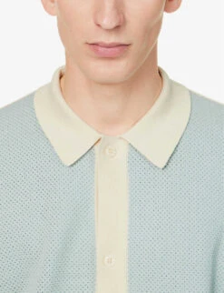 Contrast-back Regular-fit Cotton-knit Shirt -Gentlemen Style Shop R04167484 BLUECOTTONWHITE ALT04