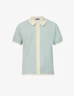 Contrast-back Regular-fit Cotton-knit Shirt