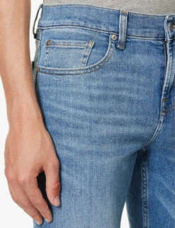 7 For All Mankind Slimmy Brand-patch Slim-fit Stretch-denim Jeans -Gentlemen Style Shop R04167698 LIGHTBLUE ALT04