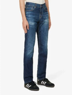 7 For All Mankind Slimmy Monterey Belt-loop Slim-fit Stretch-denim Jeans -Gentlemen Style Shop R04167703 DARKBLUE ALT02