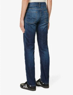 7 For All Mankind Slimmy Monterey Belt-loop Slim-fit Stretch-denim Jeans -Gentlemen Style Shop R04167703 DARKBLUE ALT03